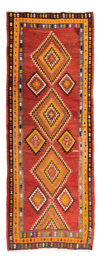Tapis de couloir Tapis Kelim - Vieux - 310 x 127 cm - multicolore
