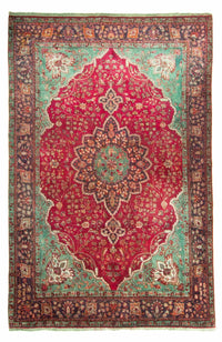 Tappeto Persero - Tabriz - 308 x 226 cm - rosso scuro