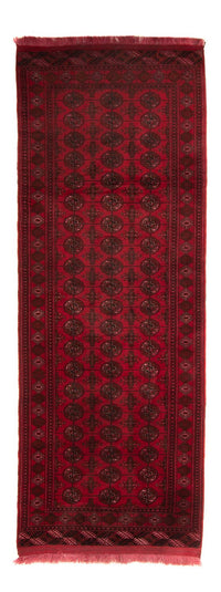 Tapis de couloir Tapis afghan - Boukhara - 280 x 106 cm - rouge foncé