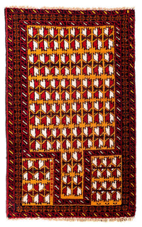 Tapis Belutsch - 129 x 75 cm - rouge foncé