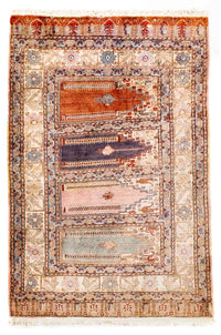 Tapis en soie - Kayseri - 127 x 90 cm - multicolore