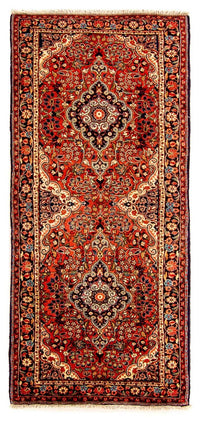Tapis de couloir Tapis persan - Bidjar - 207 x 77 cm - rouge clair