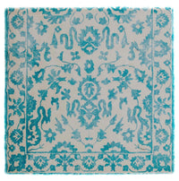 Tapis en viscose carré  - 70 x 70 cm - turquoise