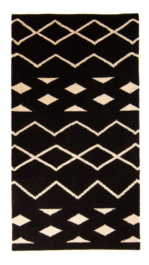 Kelim Teppich - Trendy 160 x 80 cm - dunkelblau