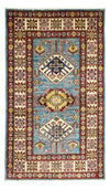 Kazak Tappeto 79x132cm - Tappeto orientale - blu chiaro - Rettangolo / Blu chiaro / 79 x 132 cm Rettangolo
