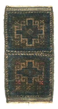 Tapis afghan - 47 x 25 cm - bleu