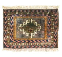 Tapis afghan - 64 x 47 cm - multicolore