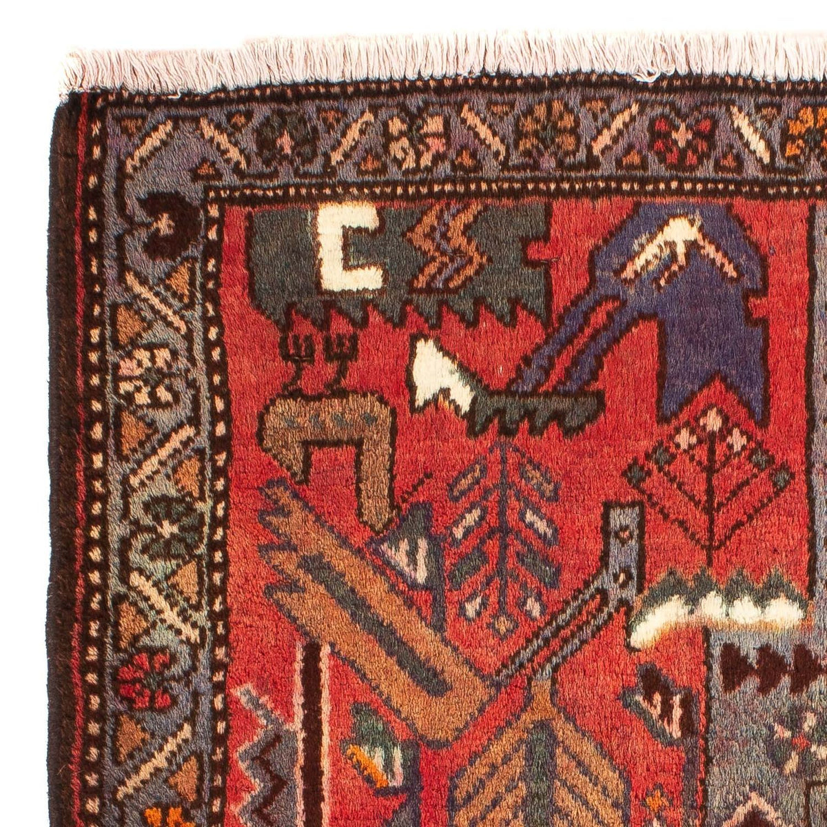 Perserteppich - Nomadic 99 x 82 cm - dunkelrot