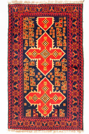 Belutsch Teppich 136 x 80 cm - blau