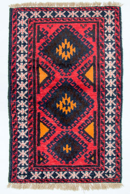 Belutsch Teppich 136 x 76 cm - rot