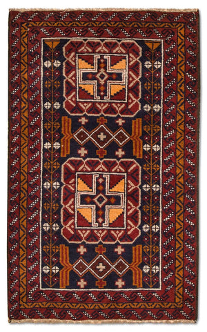 Belutsch Teppich 126 x 77 cm - mehrfarbig