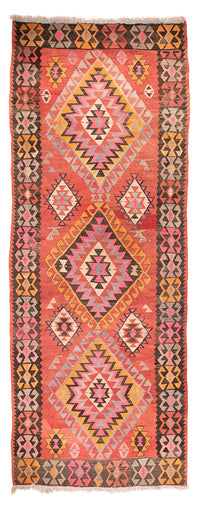 Tapis de couloir Tapis Kelim - Vieux - 425 x 165 cm - rouge clair