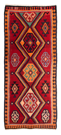 Tapis de couloir Tapis Kelim - Vieux - 350 x 135 cm - multicolore