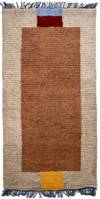 Tapis Népalais - 140 x 70 cm - marron