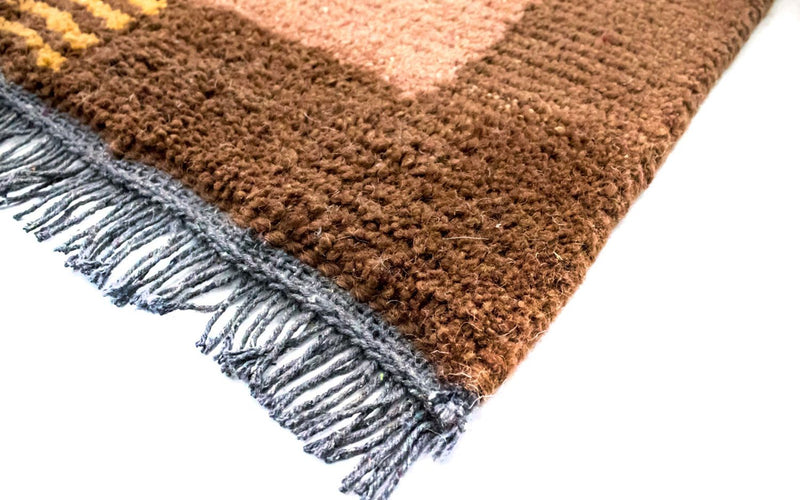 Nepal Teppich 140 x 70 cm - braun