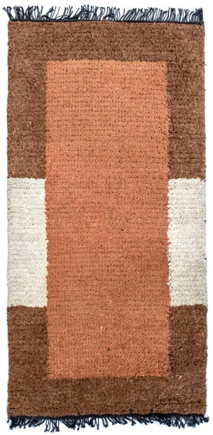 Nepal Teppich 140 x 70 cm - braun