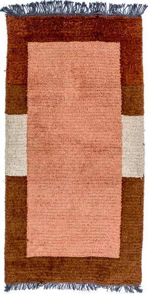 Nepal Teppich 140 x 70 cm - braun