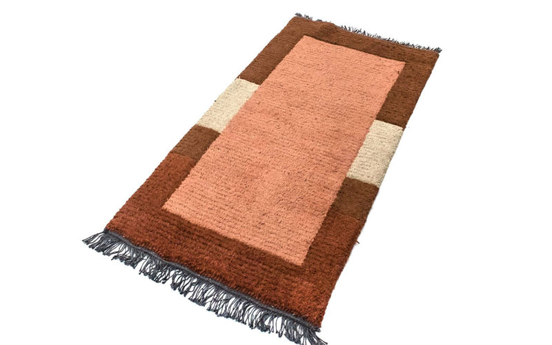 Nepal Teppich 140 x 70 cm - braun
