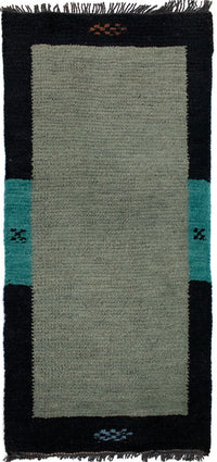 Tapis Népalais - 140 x 70 cm - gris