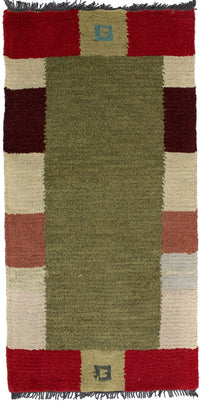 Tapis Népalais - 140 x 70 cm - vert