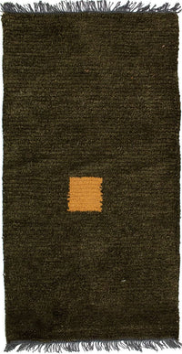 Tapis Népalais - 140 x 70 cm - vert foncé