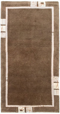 Tapis Népalais - 140 x 70 cm - marron