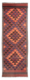 Kilim antico Tappeto 135x450cm - marrone - Passatoia / Marrone / 135 x 450 cm Passatoia