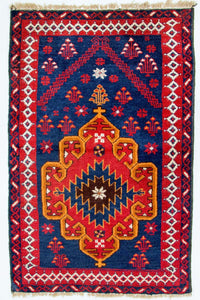 Tapis Belutsch - 130 x 82 cm - bleu