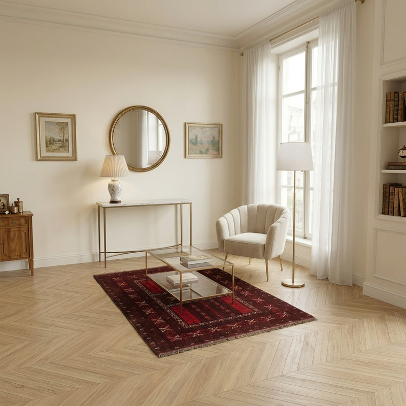 Tapis Turkaman 158x224cm - Tapis persan - rouge
