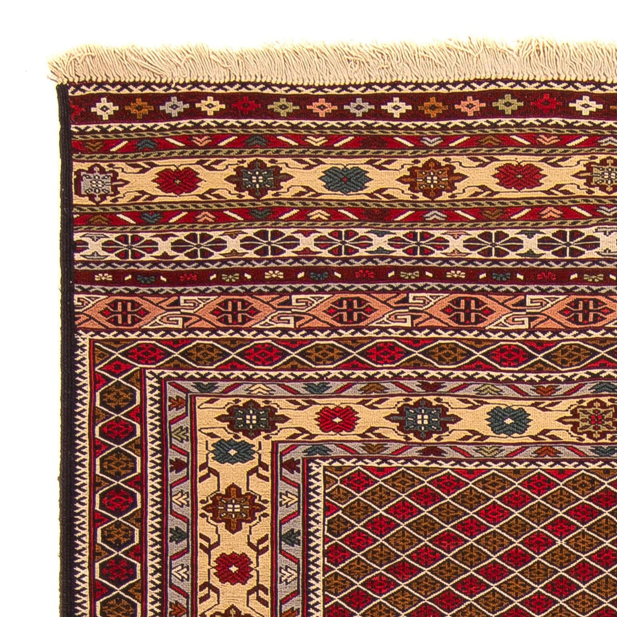Kelim Afghan Teppich 125x207cm - mehrfarbig