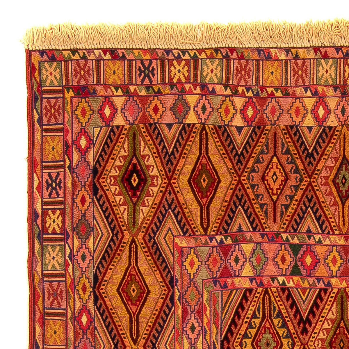 Kelim Afghan Teppich 142x167cm - mehrfarbig