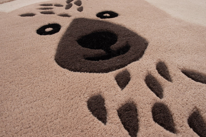 Orso Polare Tappeto per Bambini Rotondo