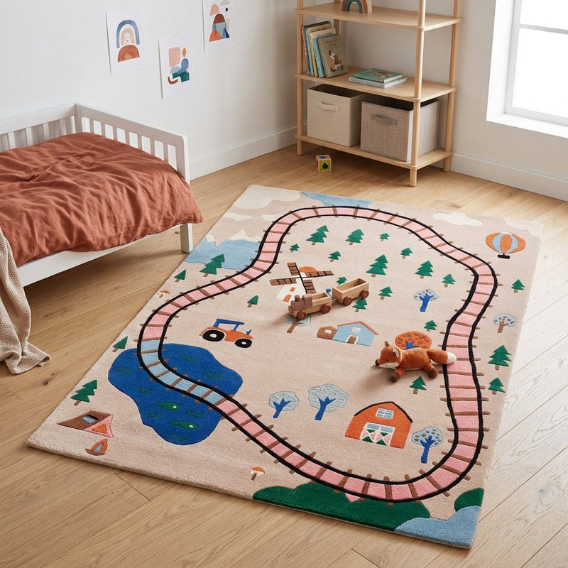 Kinderteppich Eisenbahn