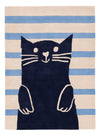 Chat Tapis Enfant - Rectangle / Bleu / 120 x 170 cm Rectangle