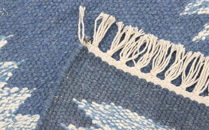 Kelim Teppich - Trendy 250 x 80 cm - blau