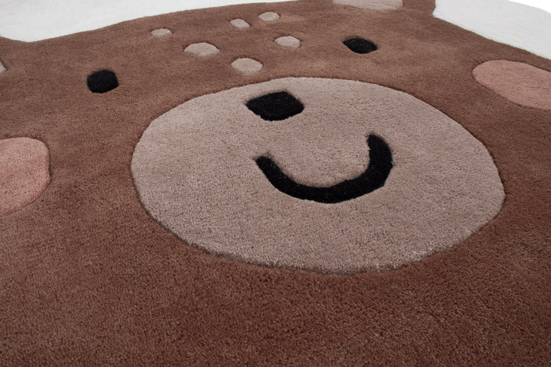 Orso Faccia Tappeto per Bambini Rotondo