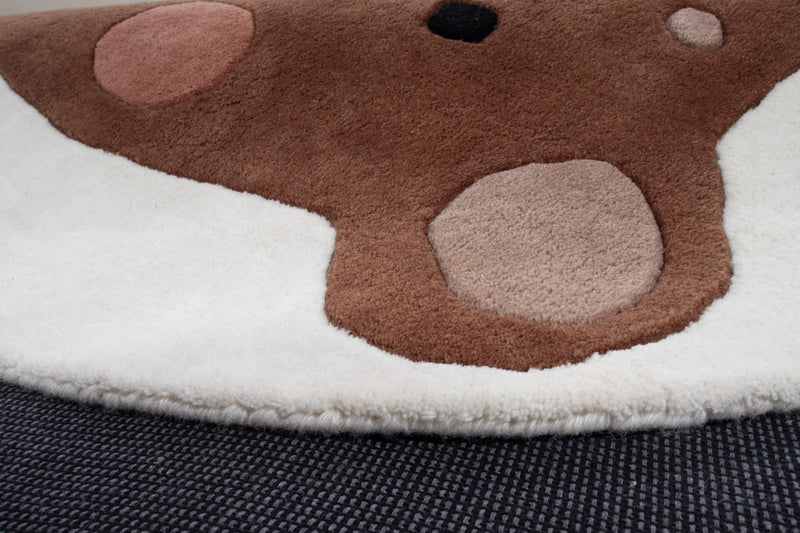 Orso Faccia Tappeto per Bambini Rotondo