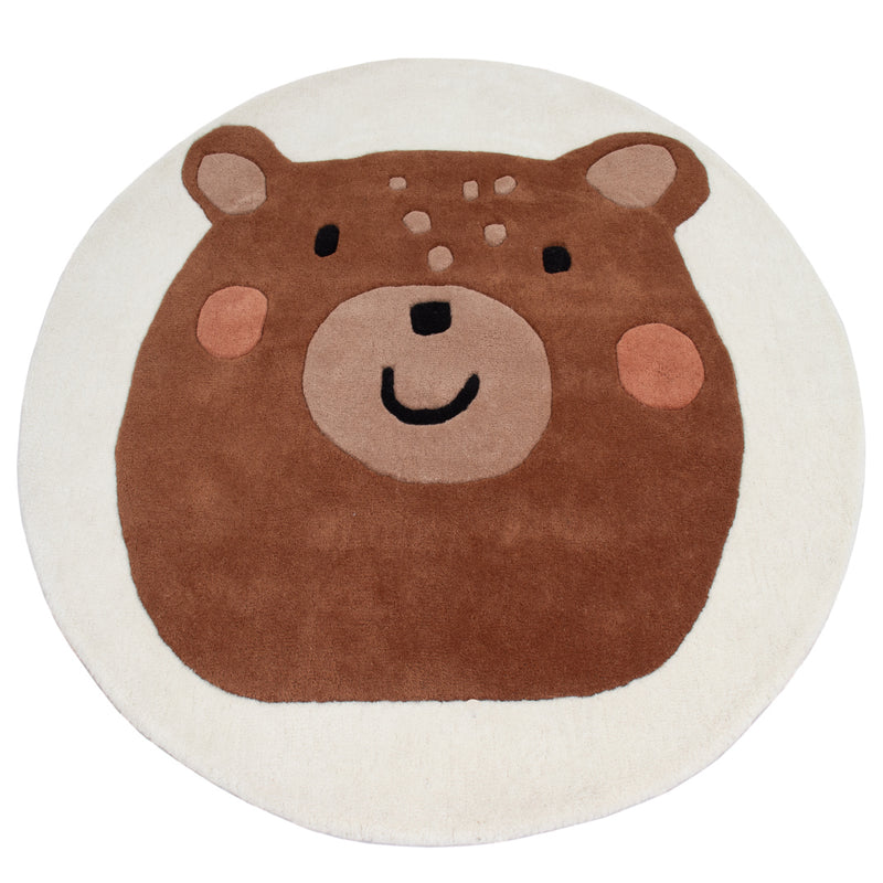 Orso Faccia Tappeto per Bambini Rotondo