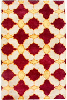 Wollteppich 243 x 152 cm Wohnzimmer Teppich