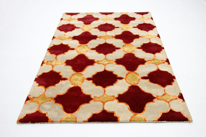 Wollteppich 243 x 152 cm Wohnzimmer Teppich