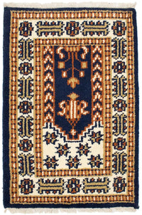 Tapis oriental - 90 x 60 cm - bleu foncé