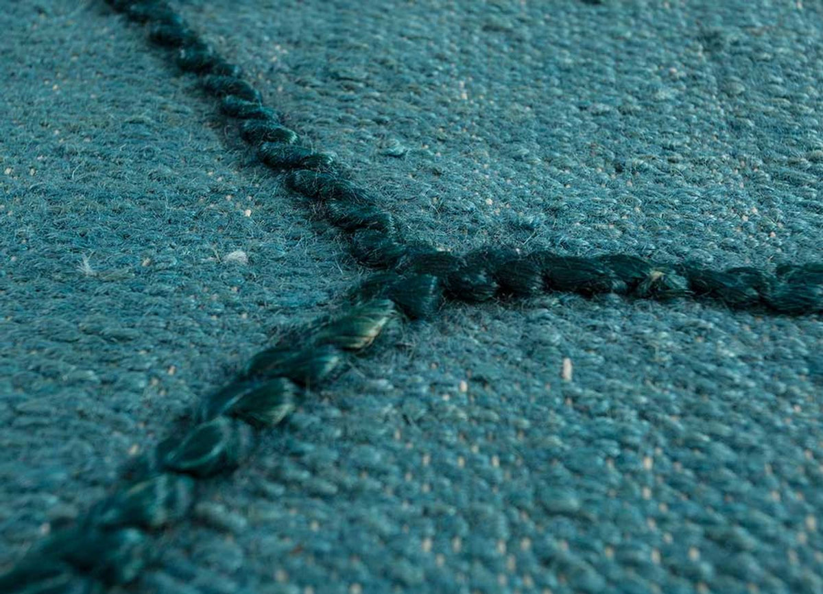 Wollteppich - 240 x 150 cm - seeblau
