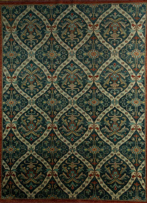 Wollteppich - 300 x 200 cm - dunkelgrün
