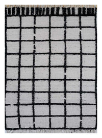 Tapis en laine - 240 x 150 cm - noir et blanc