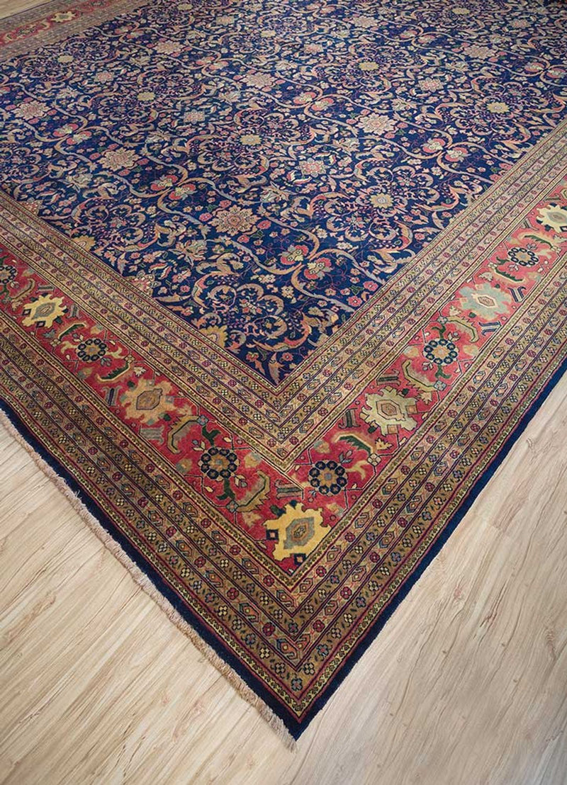 Wollteppich - 450 x 360 cm - blau