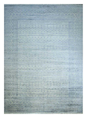 Wollteppich - 435 x 360 cm - hellblau