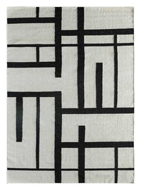 Tapis en laine - 240 x 150 cm - noir et blanc