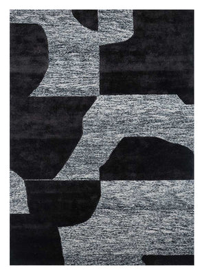 Tapis en laine - 270 x 180 cm - noir et blanc