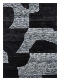 Tapis en laine - 270 x 180 cm - noir et blanc