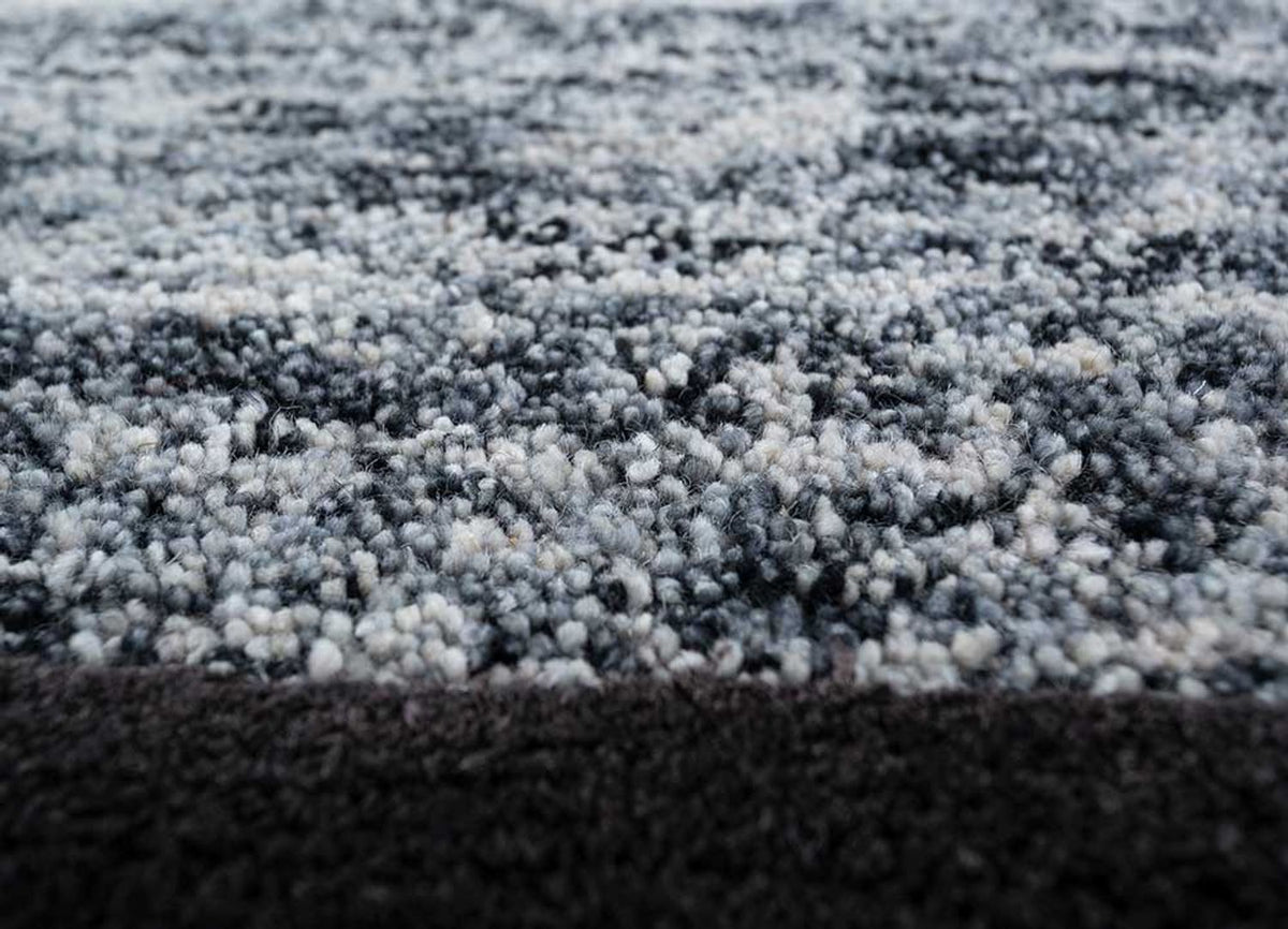 Wollteppich - 270 x 180 cm - schwarz-weiß